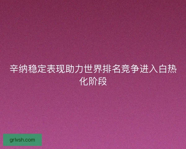 辛纳稳定表现助力世界排名竞争进入白热化阶段
