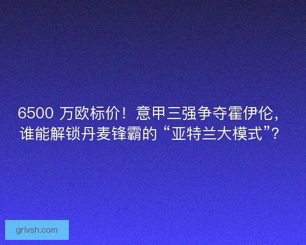 6500 万欧标价！意甲三强争夺霍伊伦，谁能解锁丹麦锋霸的 “亚特兰大模式”？